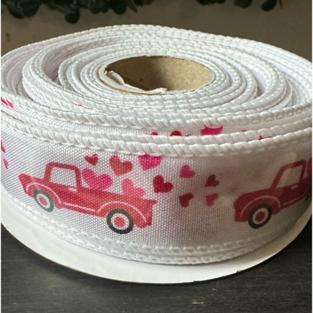 White and Red‎ Heart Ribbon for Crafts